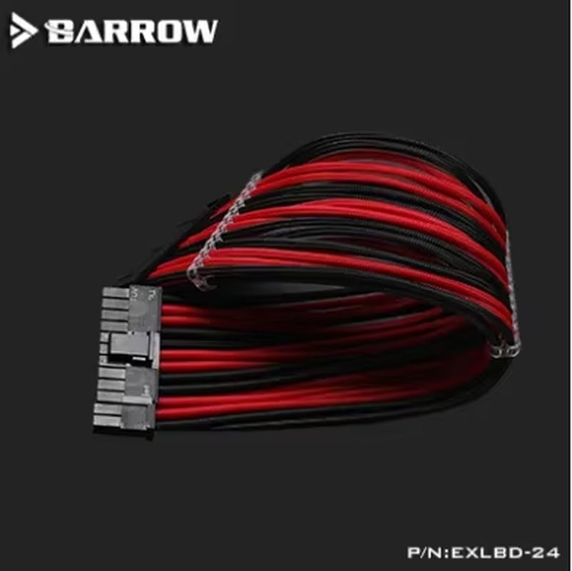 Barrow PC PSU Module Power Extension Cable 24Pin ATX GPU 6+2Pin CPU 4+4Pin 18AWG Black-White Black-Red