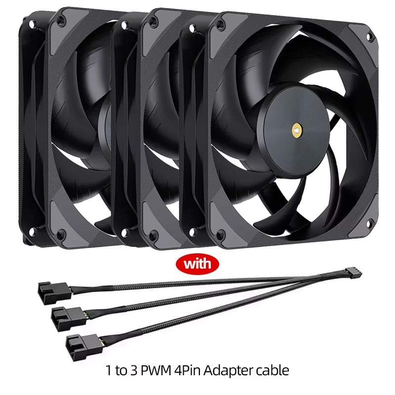T20 120Mm 4Pin PWM Silent Fan, High-Performance 2500RPM Low Noise Cooling Fans for Cpu/Gaming PC & Water Cooling Radiator