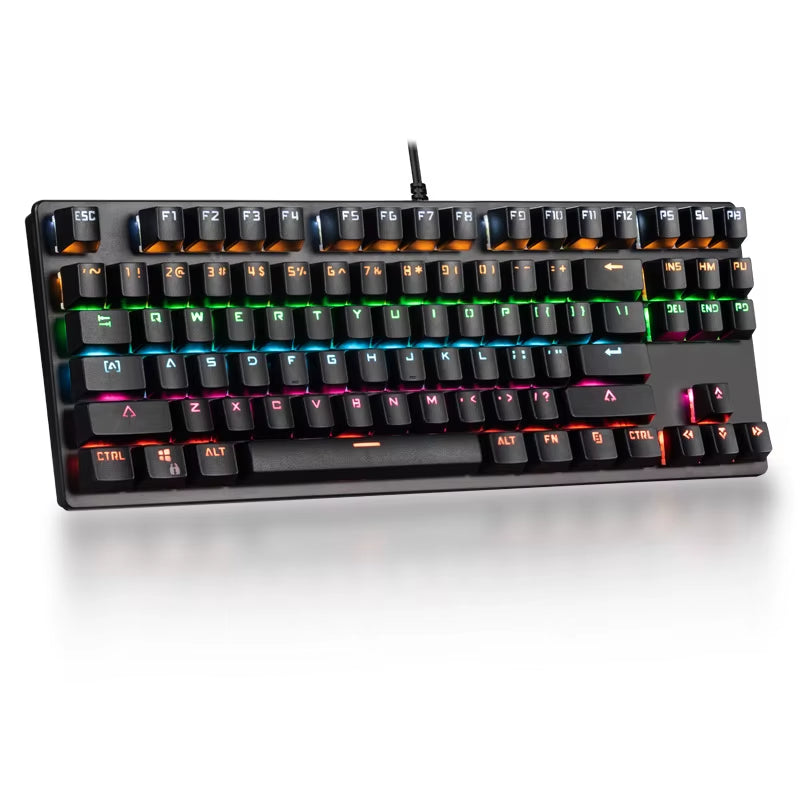 Gaming Mechanical Keyboard Game Anti-Ghosting RGB Mix Backlit Blue Switch 87Key Teclado Mecanico for Game Laptop PC