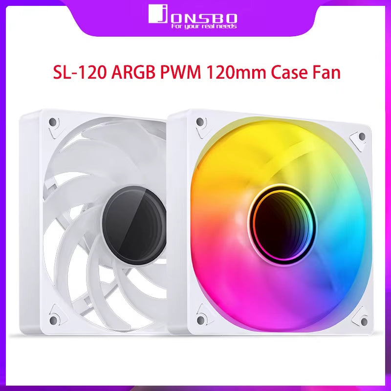 SL-120 ARGB 120mm RGB PC Case Fan - 5V 3PIN/4PIN PWM CPU Cooler for Ultimate Cooling and Aesthetic Upgrade