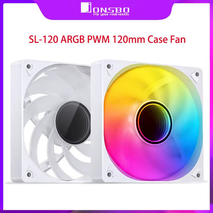 SL-120 ARGB 120mm RGB PC Case Fan - 5V 3PIN/4PIN PWM CPU Cooler for Ultimate Cooling and Aesthetic Upgrade