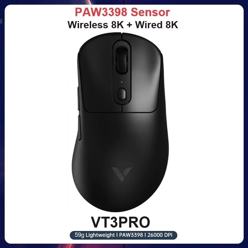Vt3Pro Wireless Gaming Mouse 59G Lightweight 8Khz Polling Rate 26000DPI 9 Programmable Buttons Ultimate Optical Sensor