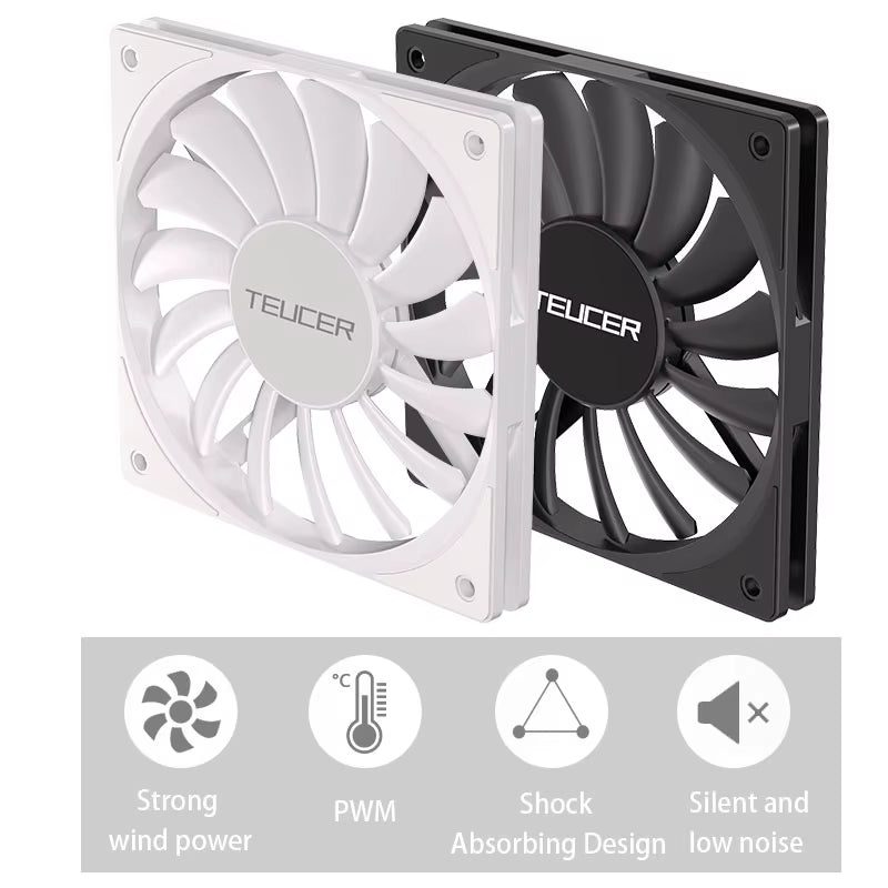 TE-12012 Ultra-Thin Cooling Fan 120X120X12Mm Ultra-Thin Size Low Noise 4PIN PWM for Desktop Computer CPU Cooler