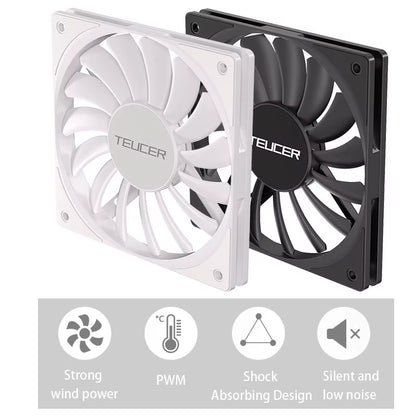 TE-12012 Ultra-Thin Cooling Fan 120X120X12Mm Ultra-Thin Size Low Noise 4PIN PWM for Desktop Computer CPU Cooler