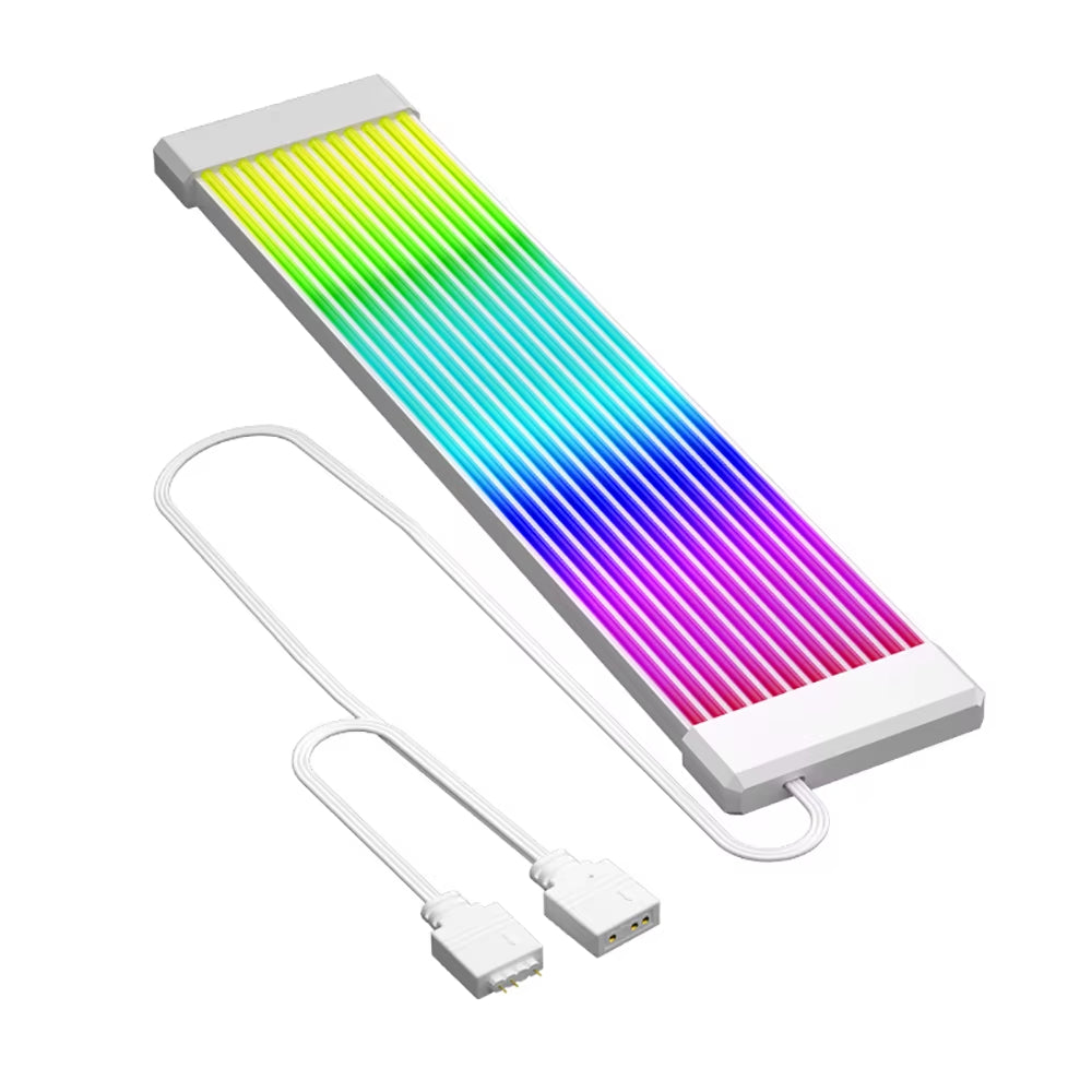 Vibrant RGB LED Light Strip Cover for ATX 24PIN Power Supply & GPU Cables - Enhance Your PC Setup!