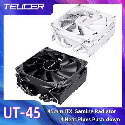 UT-45 Low Profile CPU Cooler - 4 Heat Pipes & 4Pin Fan for Intel LGA 1700/1200/2011/2066 & AMD AM4/AM5