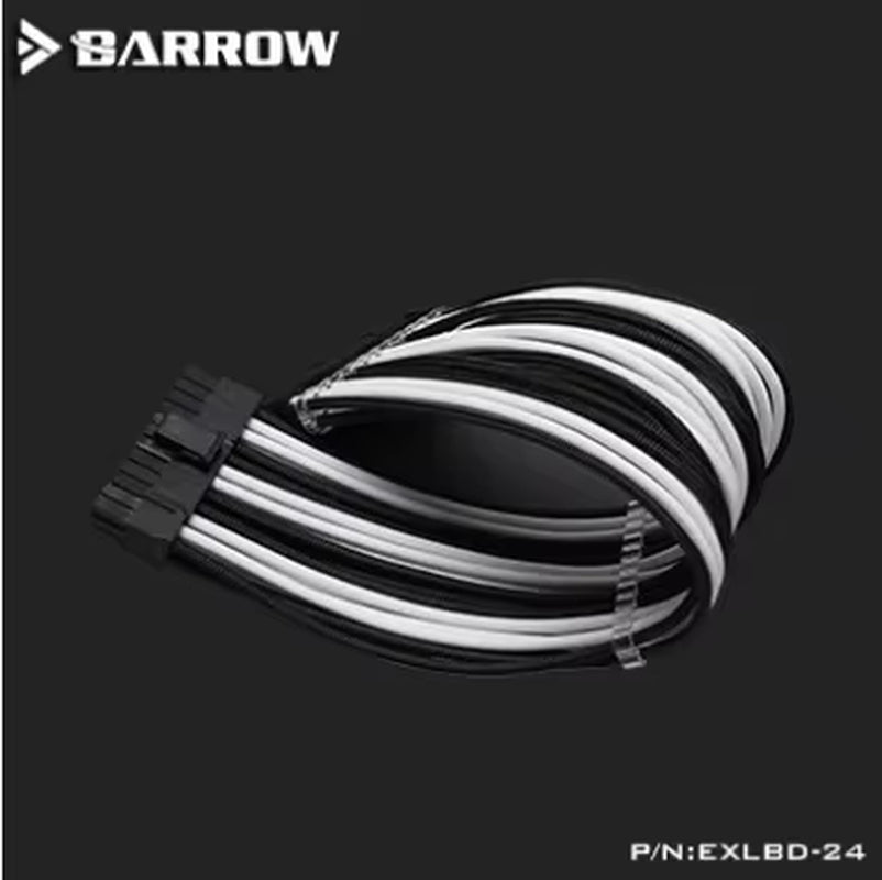 Barrow PC PSU Module Power Extension Cable 24Pin ATX GPU 6+2Pin CPU 4+4Pin 18AWG Black-White Black-Red