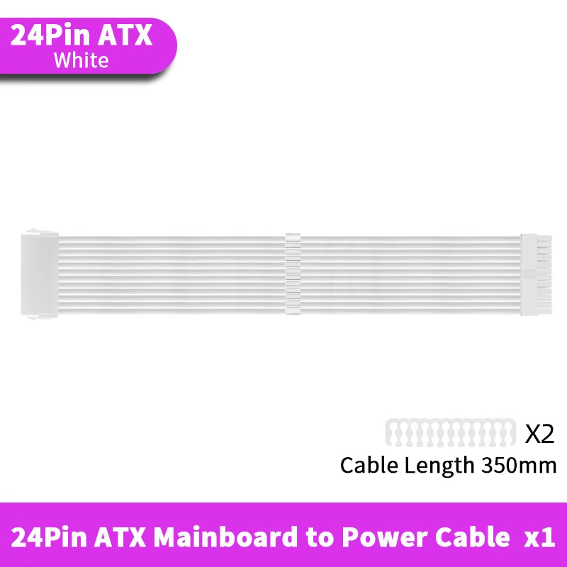TEUCER EPS ATX PCI-E Extension Cable 350Mm 24PIN 4+4PIN 6+2PIN 8PIN PSU CPU GPU Motherboard Extension Cord