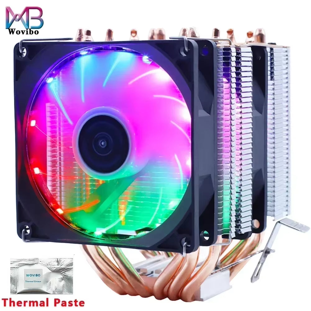 Ultra-Quiet 6 Heatpipe CPU Cooler - 160W PWM Fan for Intel & AMD Compatibility