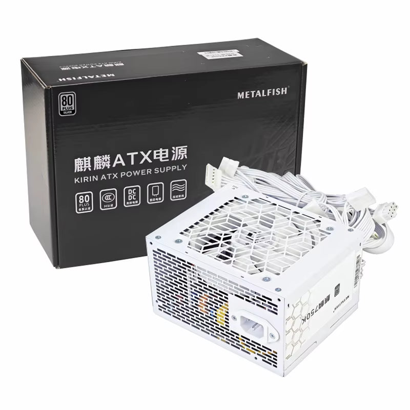 KIRIN750K White Chassis Power Supply ATX-600W 700W 80PLUS SILVER PSU Support ATX3.0 700W Optional Full Module 100-240V