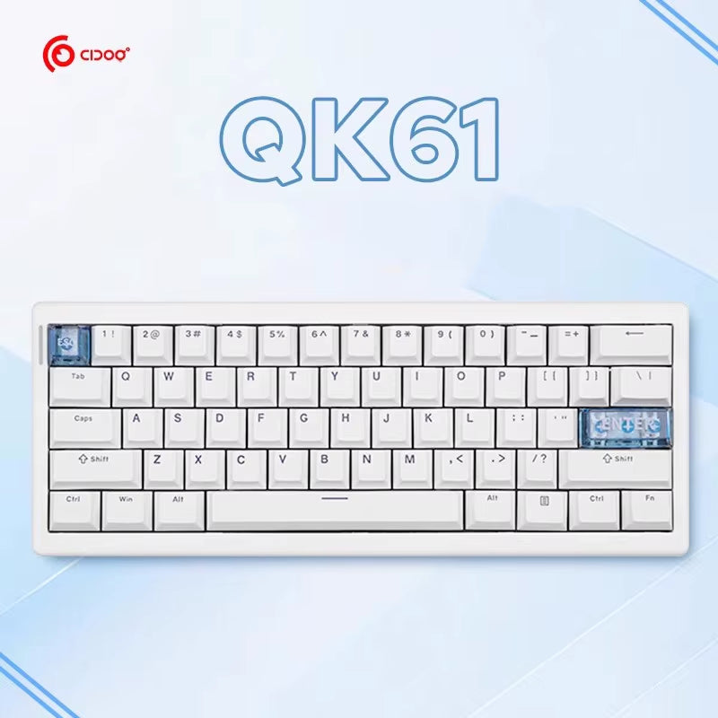 QK61 Via/Qmk Mechanical Keyboard 3-Mode 2.4G Bluetooth Wireless Wired Gasket Customization Gaming Keyboard for PC Laptop