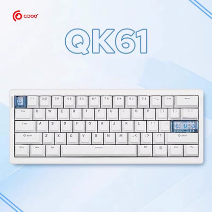 QK61 Via/Qmk Mechanical Keyboard 3-Mode 2.4G Bluetooth Wireless Wired Gasket Customization Gaming Keyboard for PC Laptop