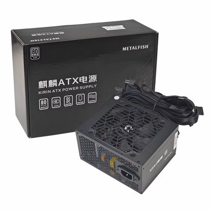KIRIN750K Black Chassis Power Supply ATX-600W 700W 80 plus SILVER PSU Support ATX3.0 for Game Desktop (100-240V)