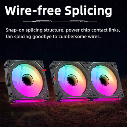 RGB 120mm PC Case Fan with Mirror Cycle Light Effect - High Performance 58.36CFM PWM CPU Cooler for Enhanced Cooling and Aesthetics