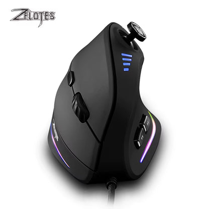 ZELOTES C18 Upright Mouse 11 Key Optical Mouse 10000DPI Support Programming Comfortable Gaming Mouse