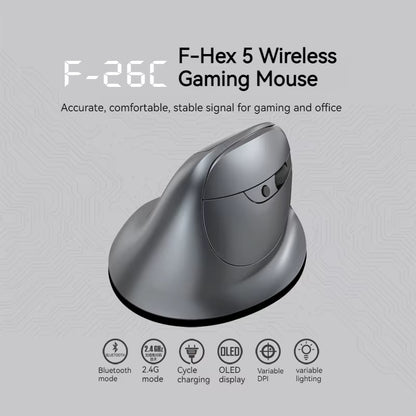 Zelotes F-26C Computer Laptop Office Mouse 2.4G Wireless Gaming Mouse Bluetooth Mouse DPI Adjustable LED Display Screen