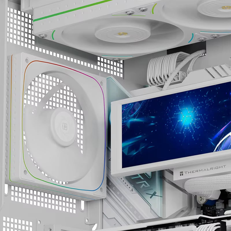 TL-Q12 120MM PWM/ARGB Performance Halo Fan Multi-Faceted Minimalistic Lighting Effects S-FDB Bearings Case Fans