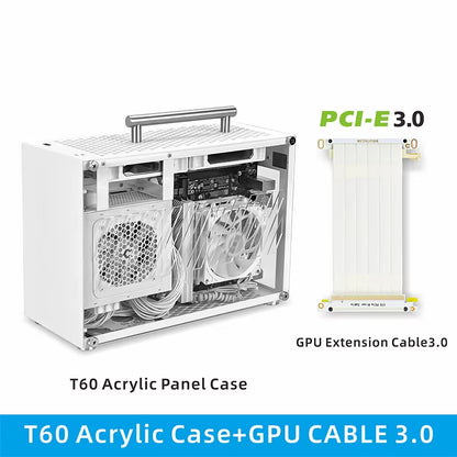 T60 Mini ITX White Case 9L Acrylic or Mesh Side Panel Compact Transparent PC Support SFX Psu/300Mm GPU