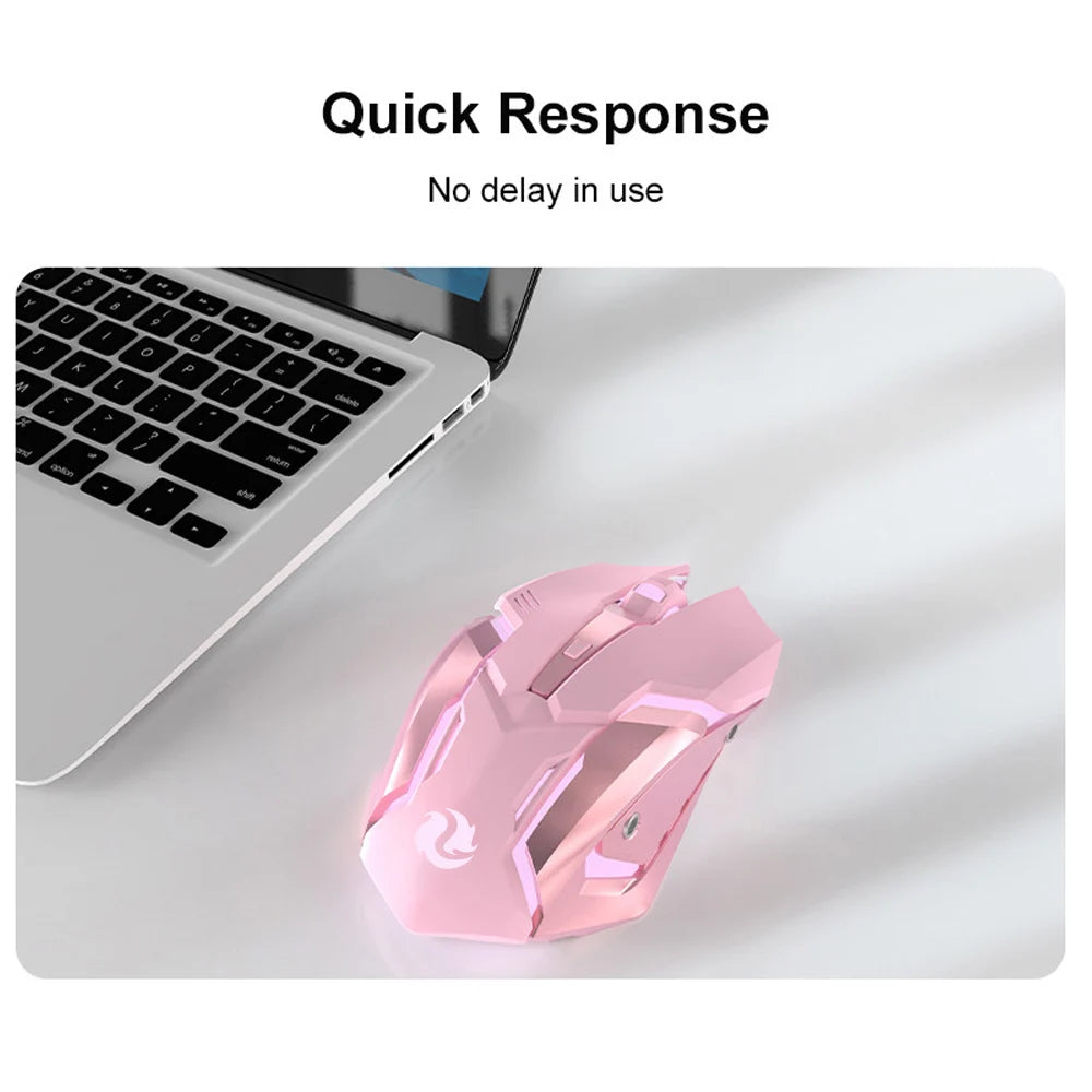 Gaming Mouse Rechargeable 2.4Gwireless Bluetooth Mouse Mute Ergonomic Mouse for Computer Laptop LED Backlit Mice for IOS Android