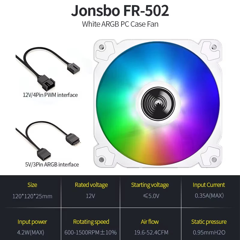SL-120 ARGB 120mm RGB PC Case Fan - 5V 3PIN/4PIN PWM CPU Cooler for Ultimate Cooling and Aesthetic Upgrade
