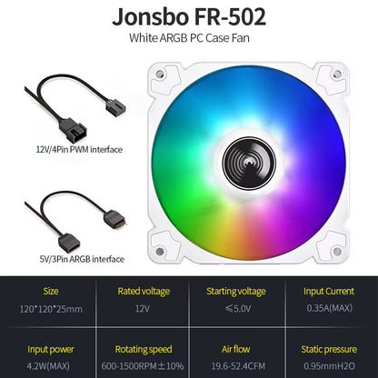 SL-120 ARGB 120mm RGB PC Case Fan - 5V 3PIN/4PIN PWM CPU Cooler for Ultimate Cooling and Aesthetic Upgrade