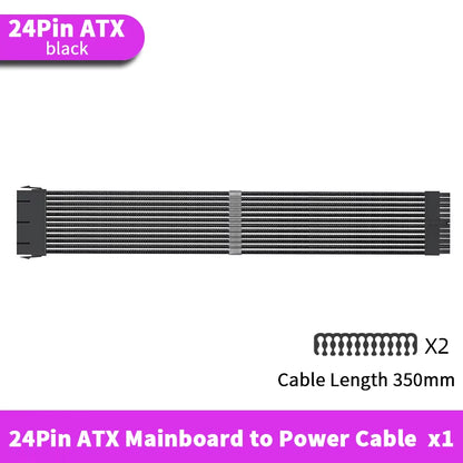 TEUCER EPS ATX PCI-E Extension Cable 350Mm 24PIN 4+4PIN 6+2PIN 8PIN PSU CPU GPU Motherboard Extension Cord