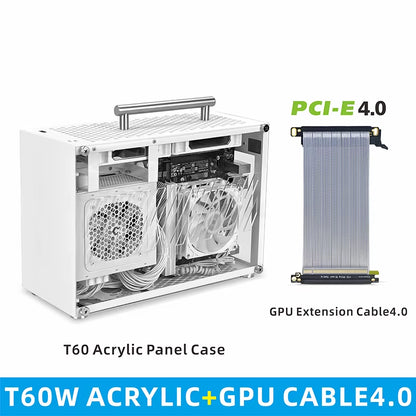 T60 Mini ITX White Case 9L Acrylic or Mesh Side Panel Compact Transparent PC Support SFX Psu/300Mm GPU