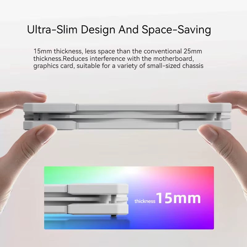 ID-COOLING NO-12015-XT ARGB Ultra Thin CPU Heatsink Fan PWM Temperature Control CPU Cooler Fan Water Cooled Chassis Fan