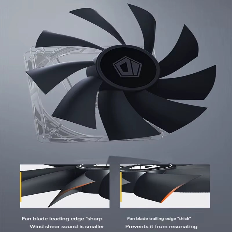 ID-COOLING XF-120-K 120Mm 4Pin PWM CPU Cooler PC Case Fan 700-1800RPM Silent Hydraulic Bearing for Cooling Radiator & Chassis