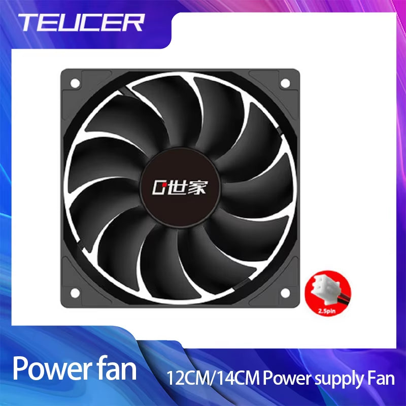 12CM/14CM PSU Power Fan Power Supply Fan 2.54-2PIN Power Supply Connector 1100-1200RPM Power Fan 120MM 140MM
