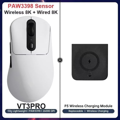 Vt3Pro Wireless Gaming Mouse 59G Lightweight 8Khz Polling Rate 26000DPI 9 Programmable Buttons Ultimate Optical Sensor