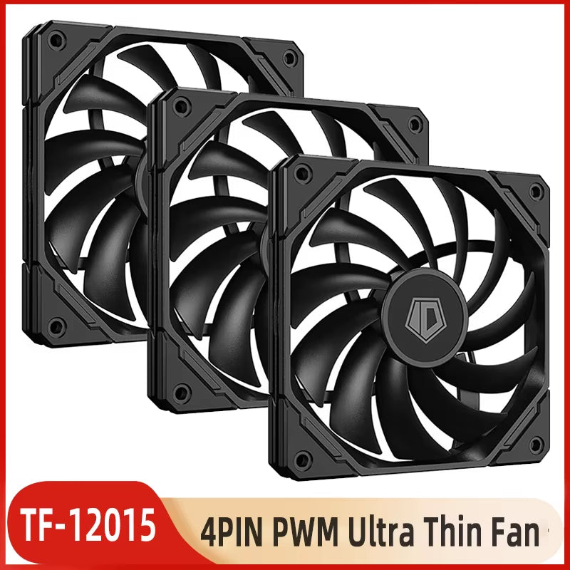 ID-COOLING TF-12015 120Mm Cooling Fan Thinckness 15Mm Ultra-Thin PC Case Fan 4Pin PWM Temperature Control Mute CPU Cooler
