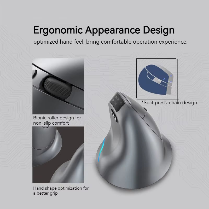 Zelotes F-26C Computer Laptop Office Mouse 2.4G Wireless Gaming Mouse Bluetooth Mouse DPI Adjustable LED Display Screen