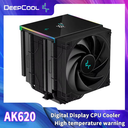 Deepcool AK620 CPU Cooler - High-Performance Twin Towers with Digital Display & 6 Heat Pipes for LGA & AM Series