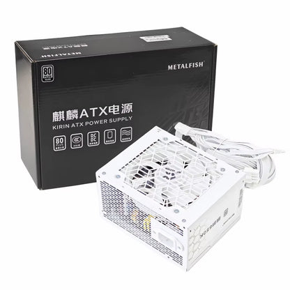 KIRIN650K White Chassis Power Supply ATX-500W 80PLUS PSU for Gaming Computers, Graphics Card Docks (100-240V)