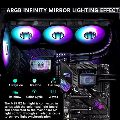 GLACIER ONE 360 M25 G2: Ultimate All-In-One Liquid CPU Cooler with Enhanced Cooling for LGA1700/1851 & AMD AM4/AM5