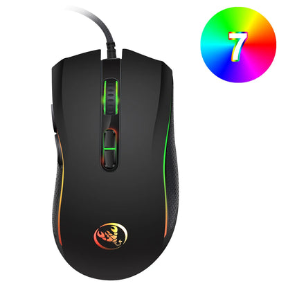 High-End Optical Professional Gaming Mouse with 7 Bright Colors LED Backlit and Ergonomics Design 3200 DPI for LOL CS Gamer