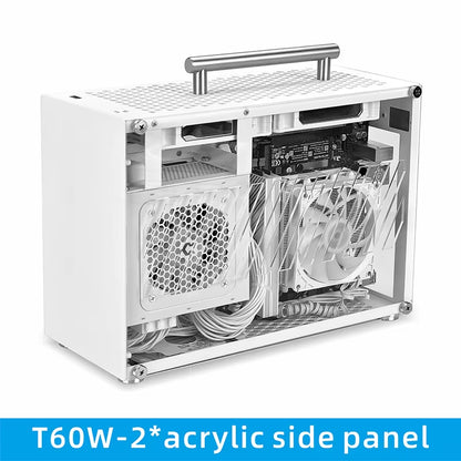 T60 Mini ITX White Case 9L Acrylic or Mesh Side Panel Compact Transparent PC Support SFX Psu/300Mm GPU