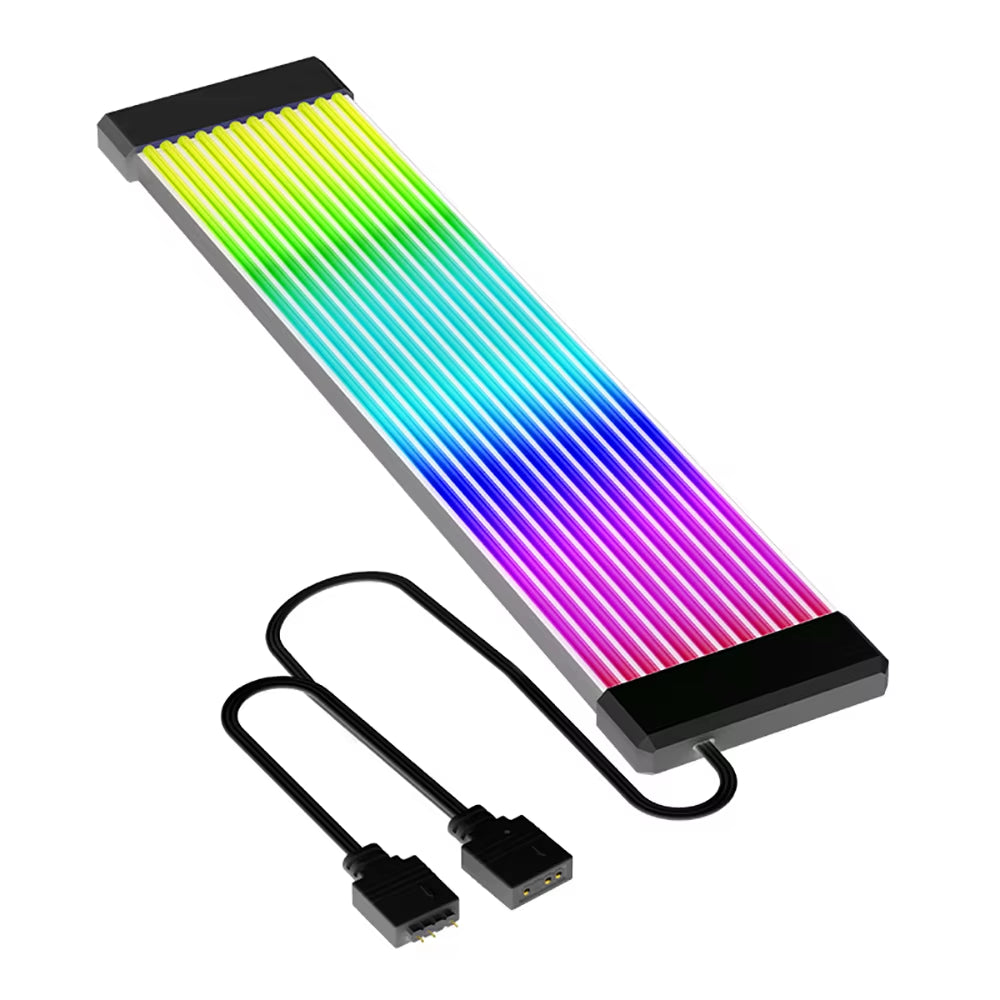 Vibrant RGB LED Light Strip Cover for ATX 24PIN Power Supply & GPU Cables - Enhance Your PC Setup!