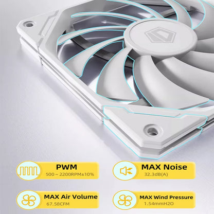 ID-COOLING TF-12015 120Mm Cooling Fan Thinckness 15Mm Ultra-Thin PC Case Fan 4Pin PWM Temperature Control Mute CPU Cooler