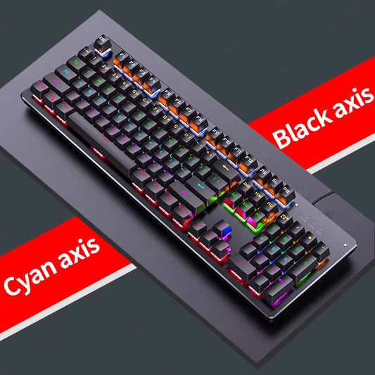 Mechanical Keyboard Panel Round/Square Retro Typewrit Keycap Backlit Wired Black/Blue/Brown Switch Gaming Keyboard for PC Laptop