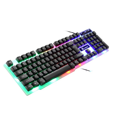 USB Wired Gaming Keyboard Mouse Set PC Rainbow Colorful LED Backlit Gamer Gaming Mouse and Keyboard Combos Kit Home Office