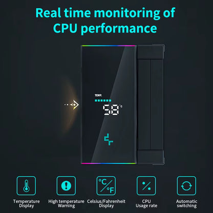 Deepcool AK500S High-Performance CPU Cooler with Digital Display - 5 Heat Pipes, 240W TDP, 120mm Silent Air-Cooling Solution