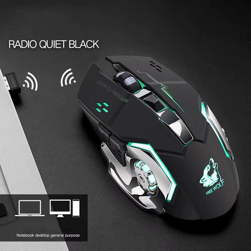 Rechargeable X8 Wireless Silent LED Backlit USB Optical Ergonomic Gaming Mouse Usb Mouse