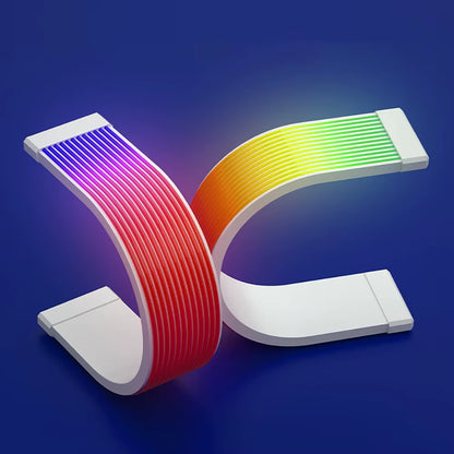 Vibrant RGB LED Light Strip Cover for ATX 24PIN Power Supply & GPU Cables - Enhance Your PC Setup!