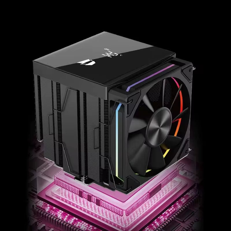 Walrus Glacier 120 Dual Tower CPU Cooler with Digital Display - 6 Copper Heat Pipes & Dual Fans for LGA1851 & AMD AM5