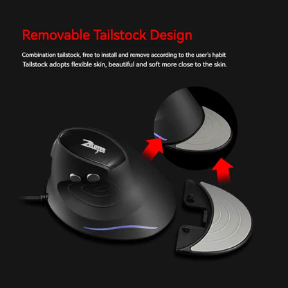 Zelotes T-30 Upright Optical Mouse Programmable 6 Keys 4-Speed DPI Adjustable Computer Office Wired Mouse Gaming Mouse