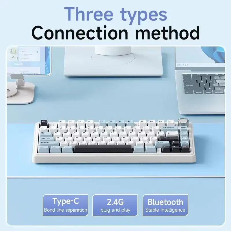 AULA F75 Original Keyboard RGB Customized Bluetooth Wireless 2.4G Type-C Wired Hot Swap75% OEM Gasket Gaming Mechanical Keyboard