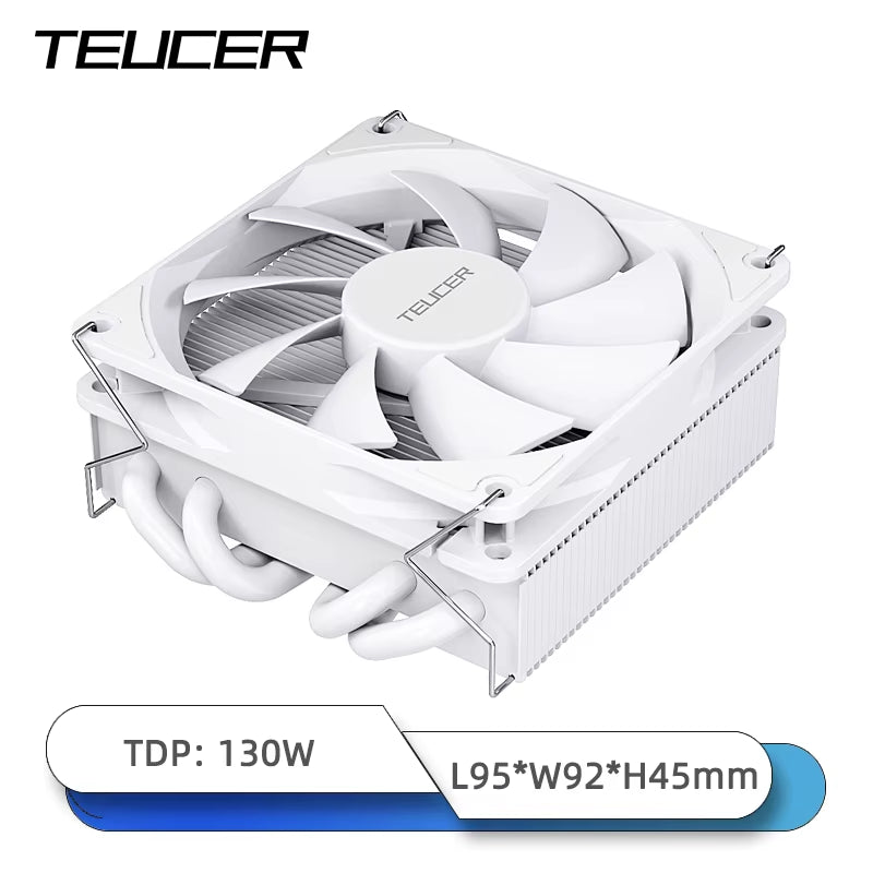 UT-45 Low Profile CPU Cooler - 4 Heat Pipes & 4Pin Fan for Intel LGA 1700/1200/2011/2066 & AMD AM4/AM5