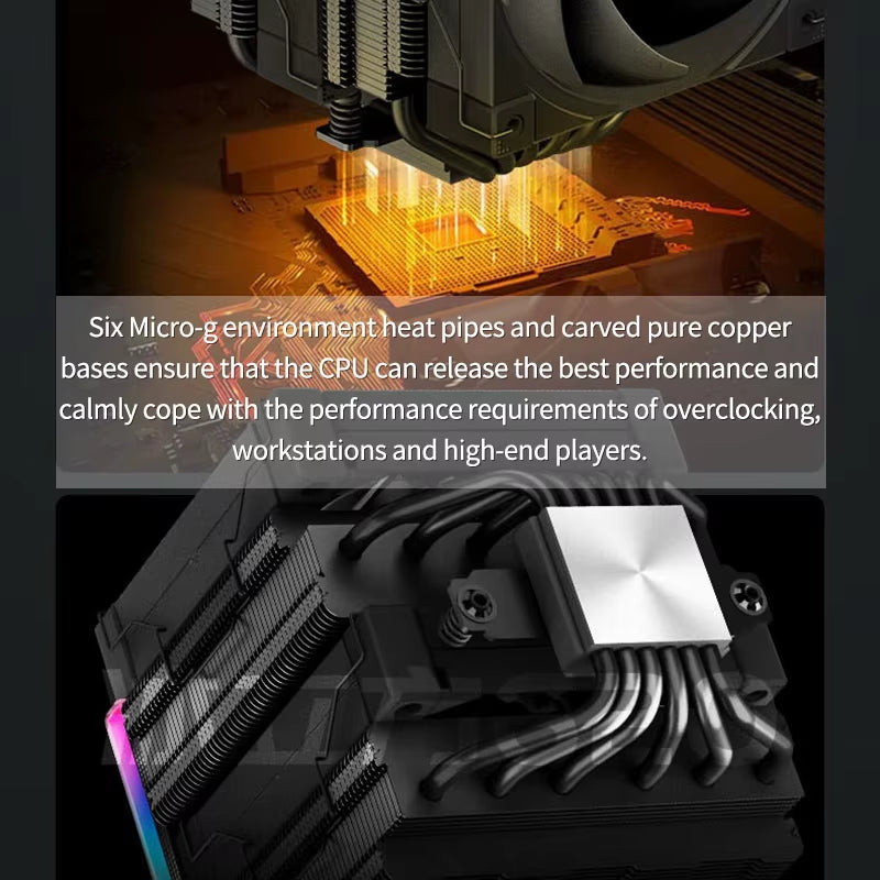 Deepcool AK620 CPU Cooler - High-Performance Twin Towers with Digital Display & 6 Heat Pipes for LGA & AM Series